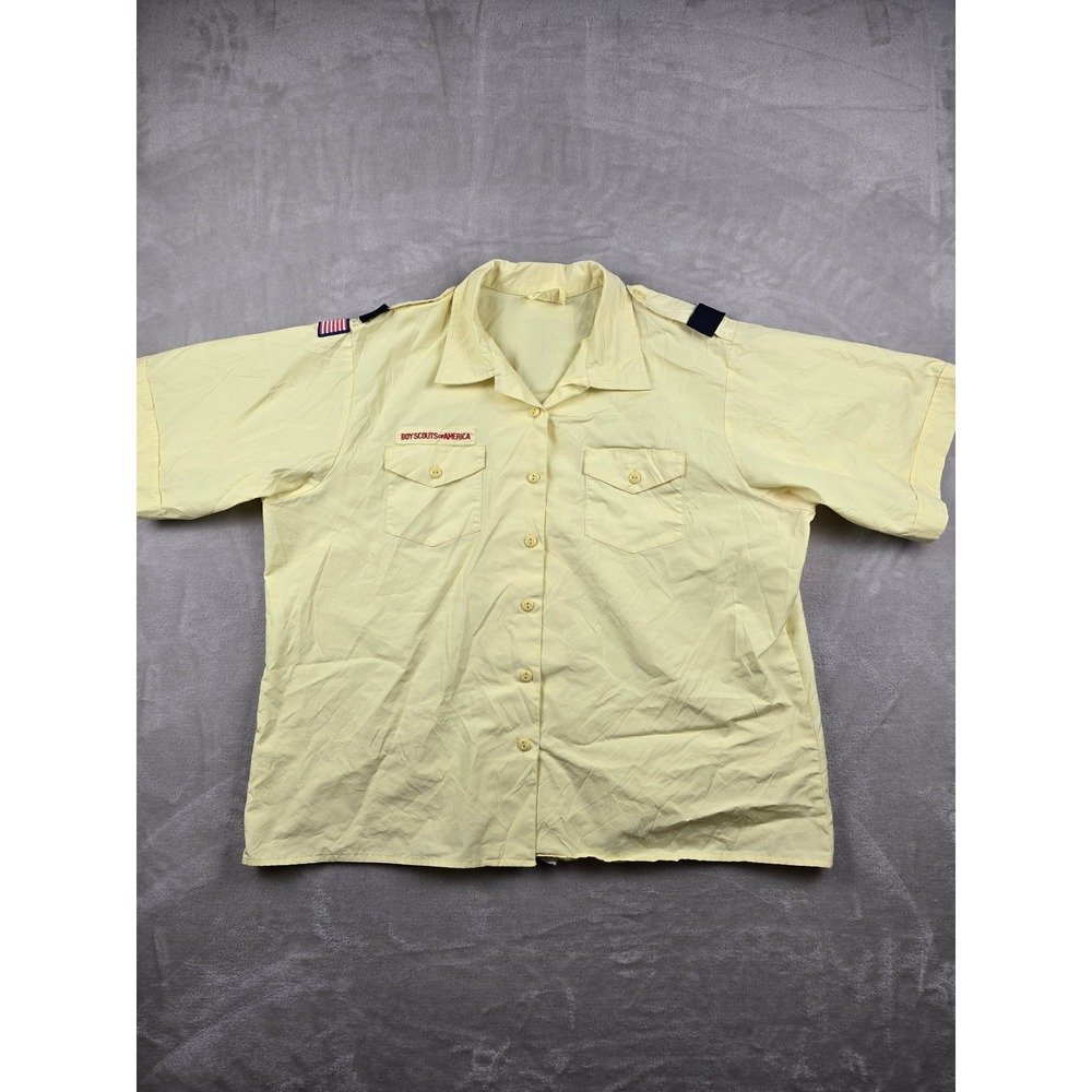 Boy Scouts of America Uniform Blouse Shirt Women 3X Yellow Short‎ Sleeve